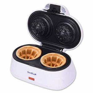 Double Waffle Bowl Maker For Serving Ice Cream And Fruits