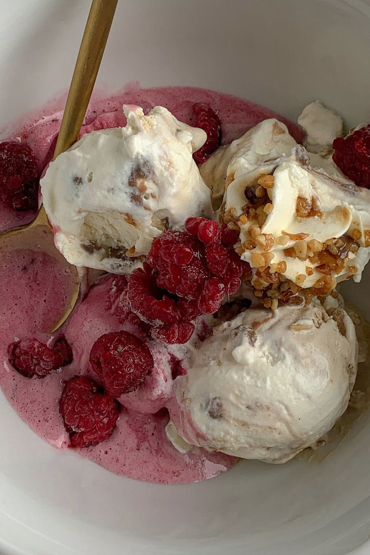Ice Cream Recipe - Homemade Raspberry Vanilla Ice Cream